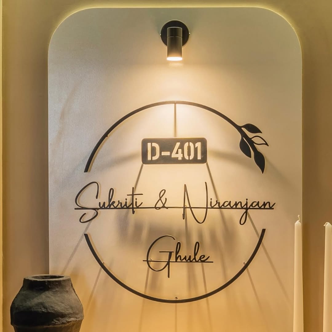 Premium 3mm Steel Metal Cut-Out Nameplate | Powder Coated | Customizable Wall Mounted House Name Plate | Rust-Proof | Multiple Size Options